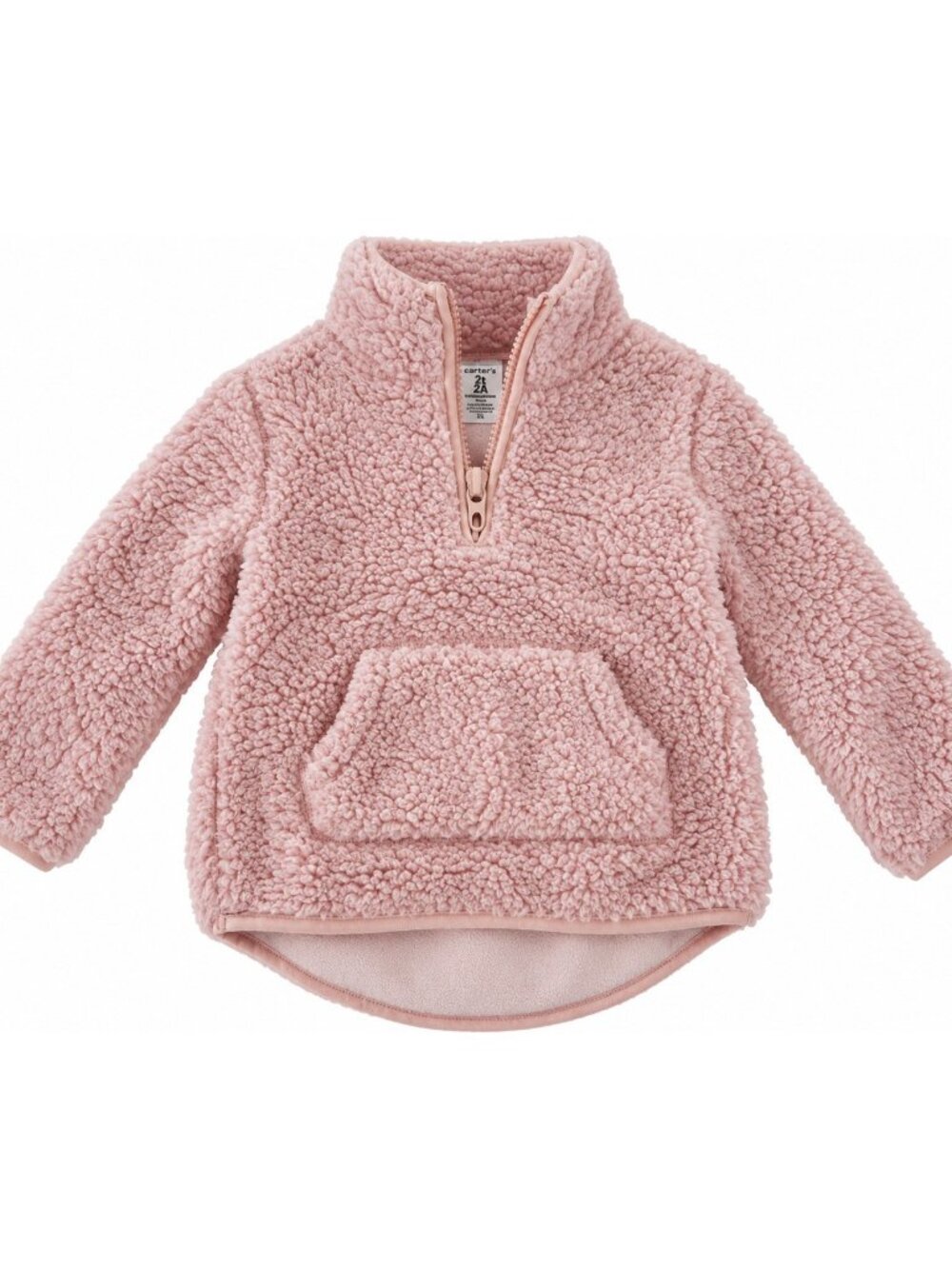 Carter's Girls Pink Sherpa Quarter-Zip Pullover Sz 2T